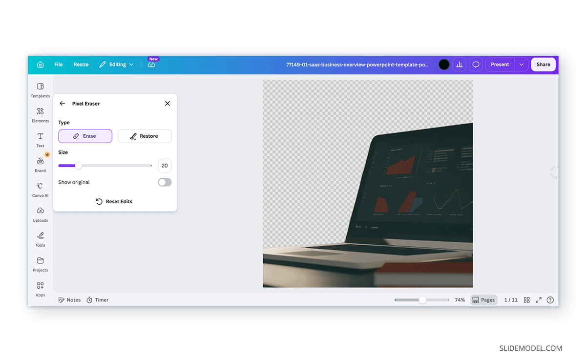Background removal for photos in Canva