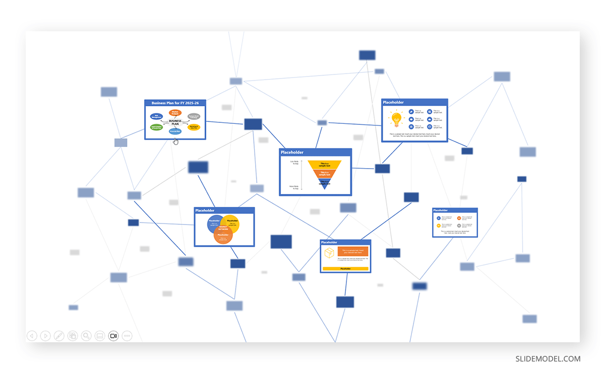Representing a slide tree with zoomable nodes