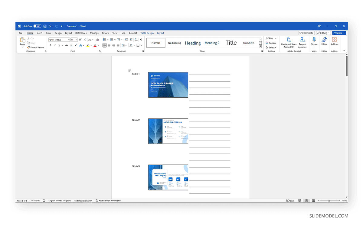 Handouts in Microsoft Word