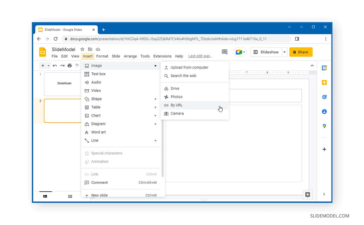 inserting a GIF via URL into Google Slides