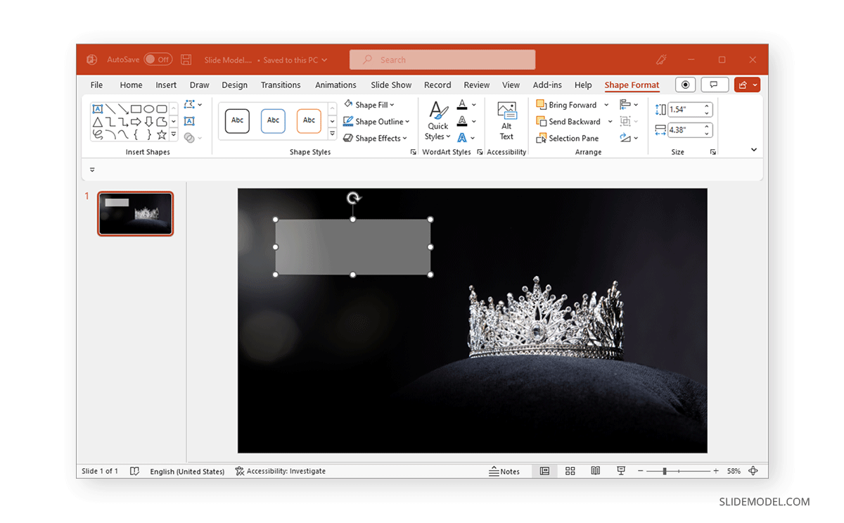 Translucent shape in PowerPoint