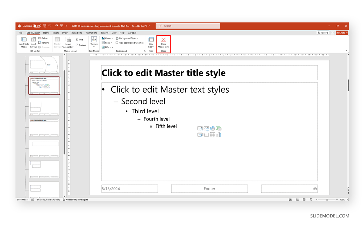 Exiting Slide Master in PowerPoint