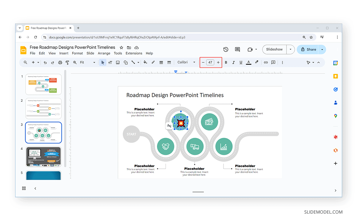 Resizing an emoji in Google Slides