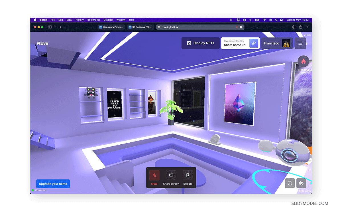 rove metaverse meeting room by SlideModel