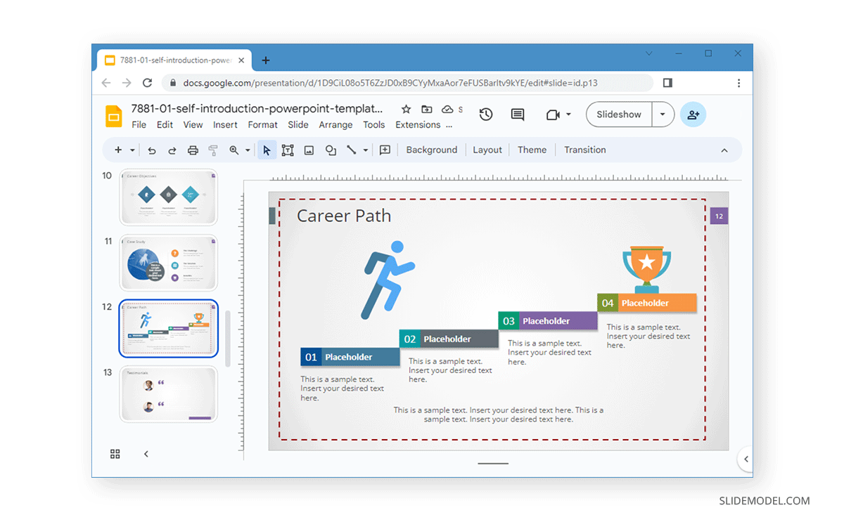 Dotted border in Google Slides