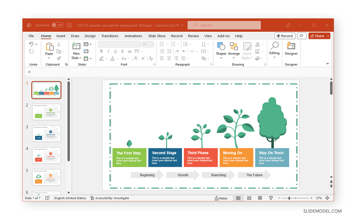 Completed tutorial for how to add a border in PowerPoint with shapes