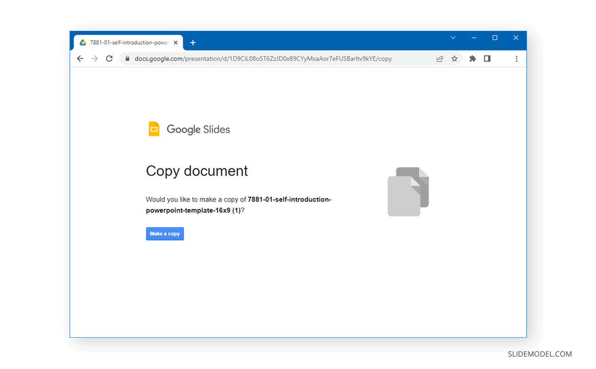 Copy document in Google Slides