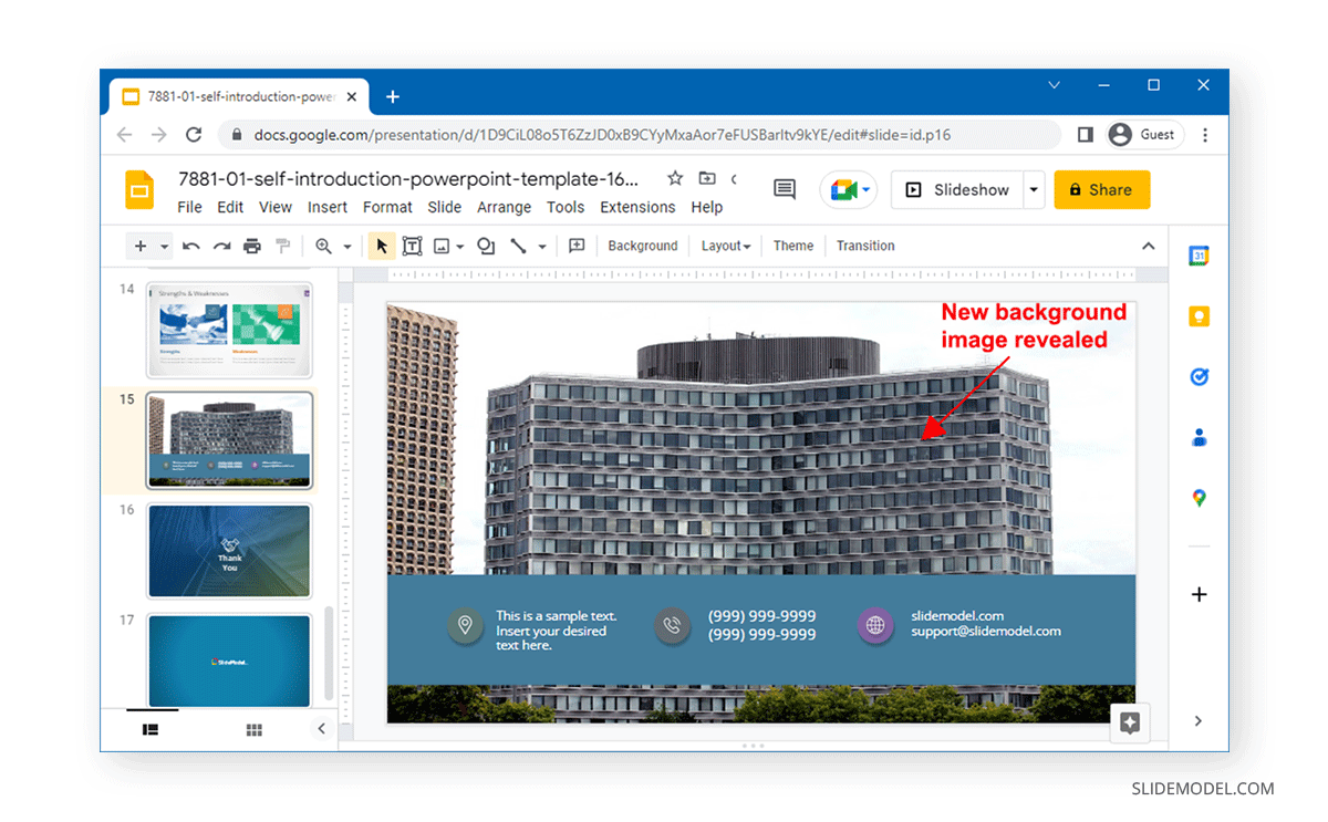 Change background completed on Google Slides