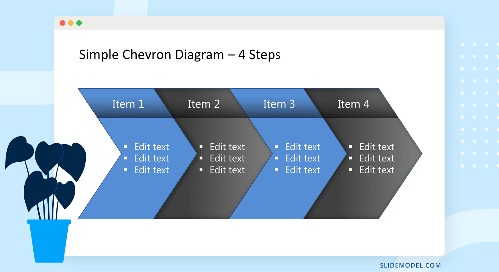 Free Chevron Slide Template for Horizontal Process Design