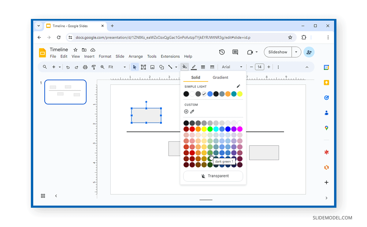 Customizing colors in Google Slides diagrams
