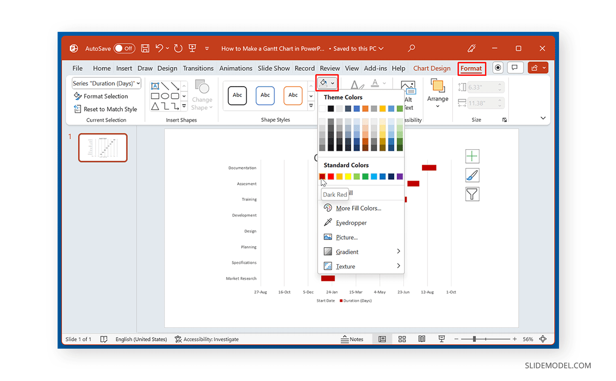 Change a chart color in PowerPoint
