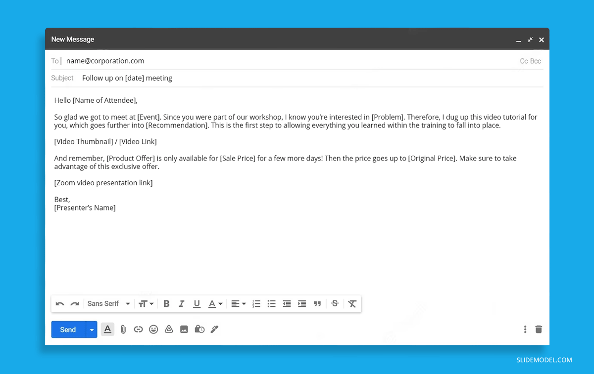 Follow up email for Zoom Presentation