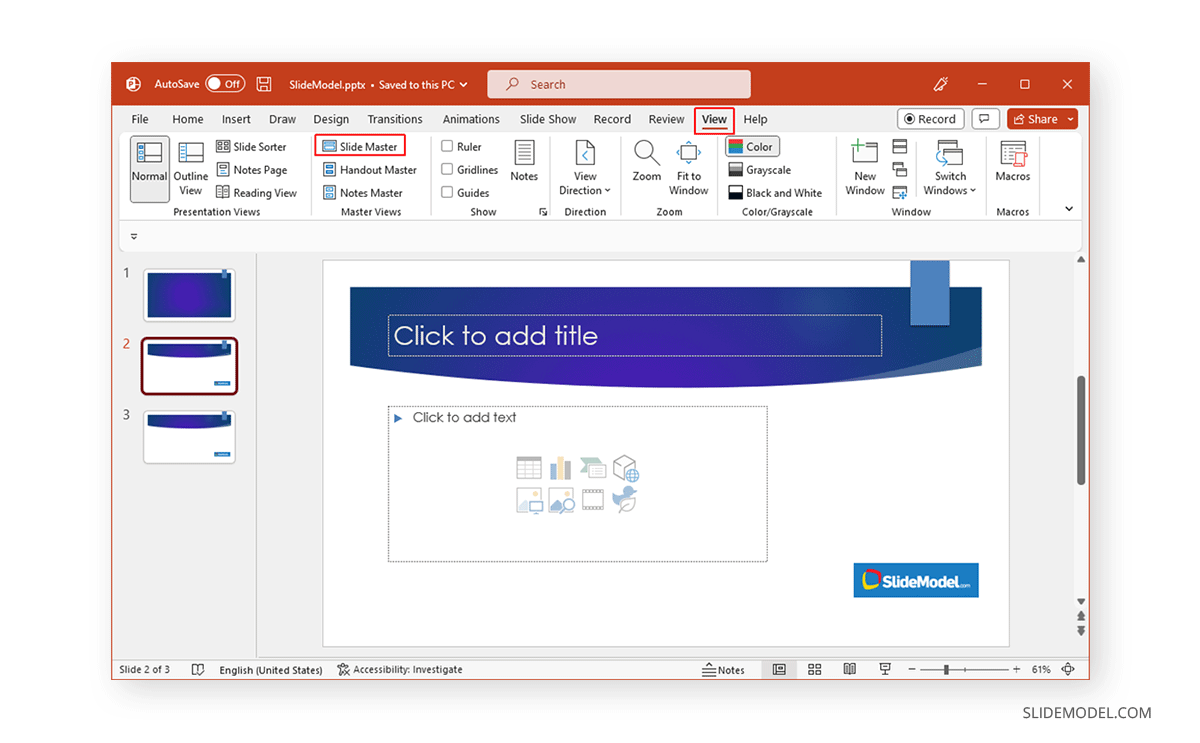 Open Slide Master to export slides - How to Apply Master Slides to an Existing Presentation in PowerPoint