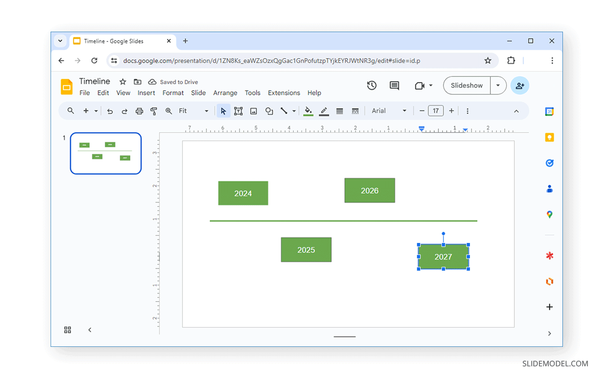 Color contrast in timeline diagrams