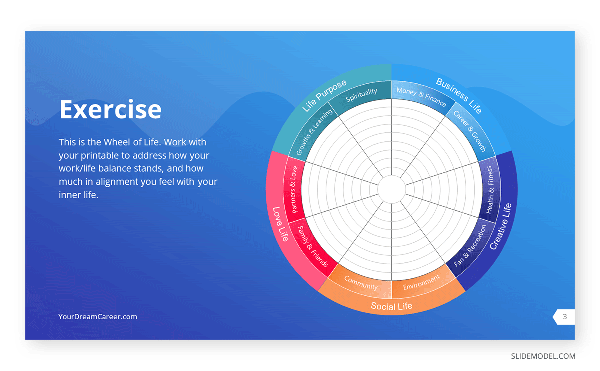 Wheel of Life exercise slide