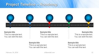 Horizontal Project Timeline Slide Design for PowerPoint