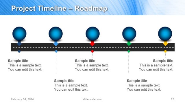 Horizontal Project Timeline Slide Design for PowerPoint