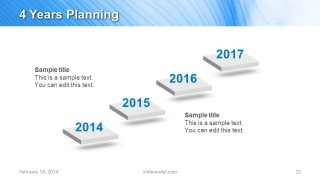 Planning Timeline Steps Diagram for 4 Items
