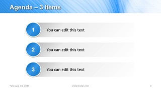 3 Items Agenda Slide Design for PowerPoint
