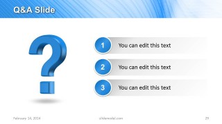 Q&A Slide Design for PowerPoint with 3 Bullet Points