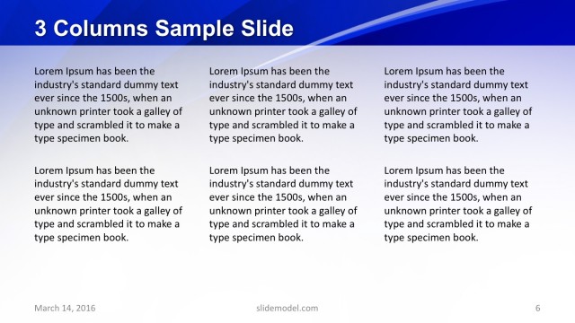 3 Columns PowerPoint Profile