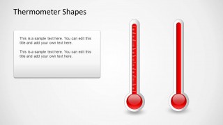 Red Thermometer Shape Template for PowerPoint