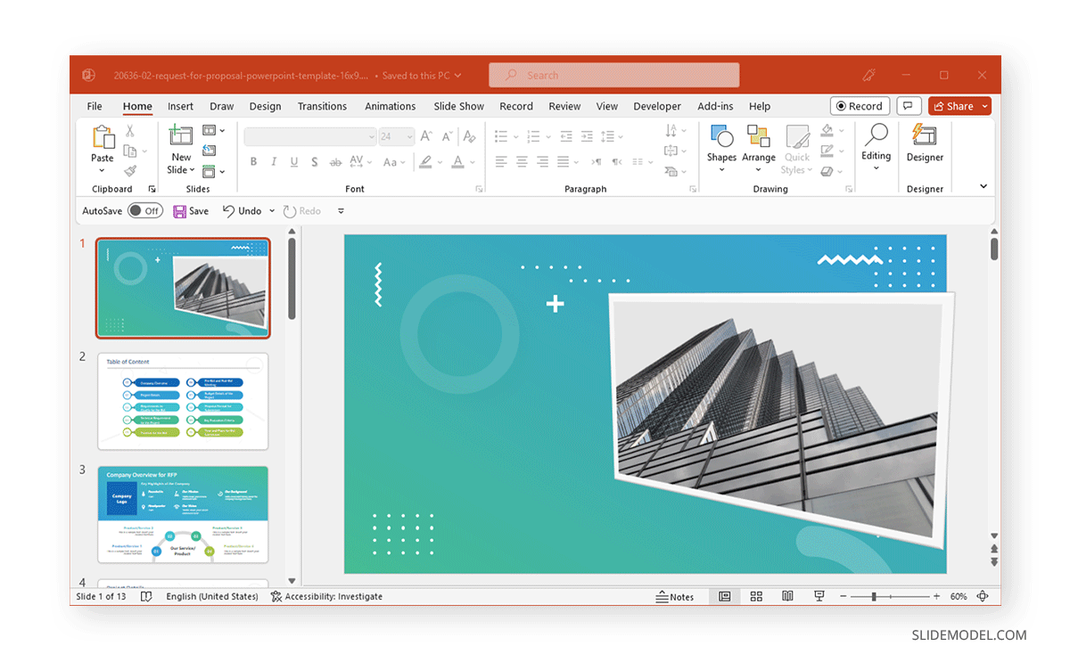 Bevel Perspective Frame effect in image in PowerPoint