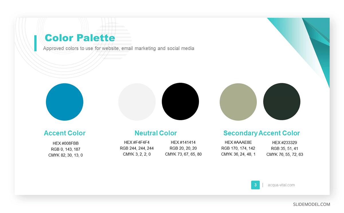 Color palette for brand identity