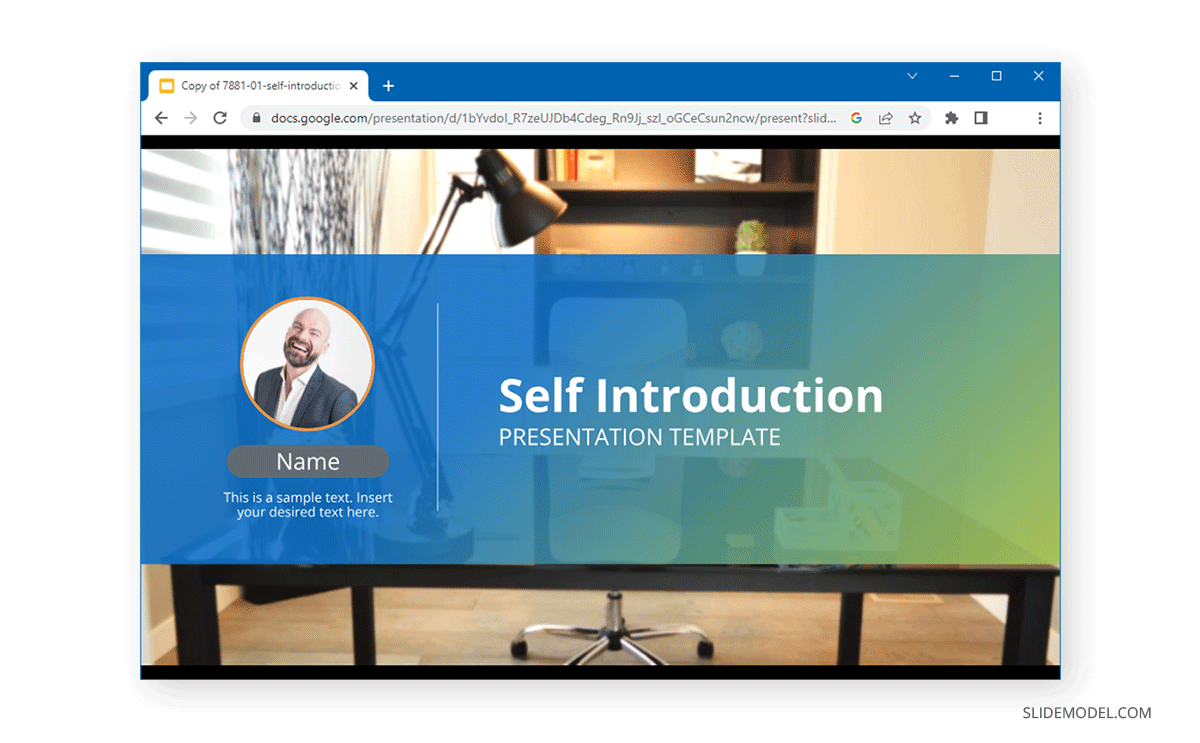 Copy of Google Slides presentation in Slideshow mode