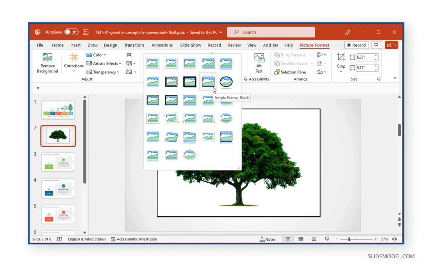 how to add border to all pages in powerpoint