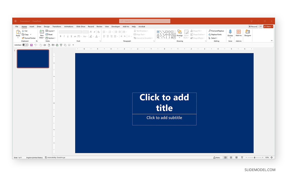 Example of a new default PPT theme