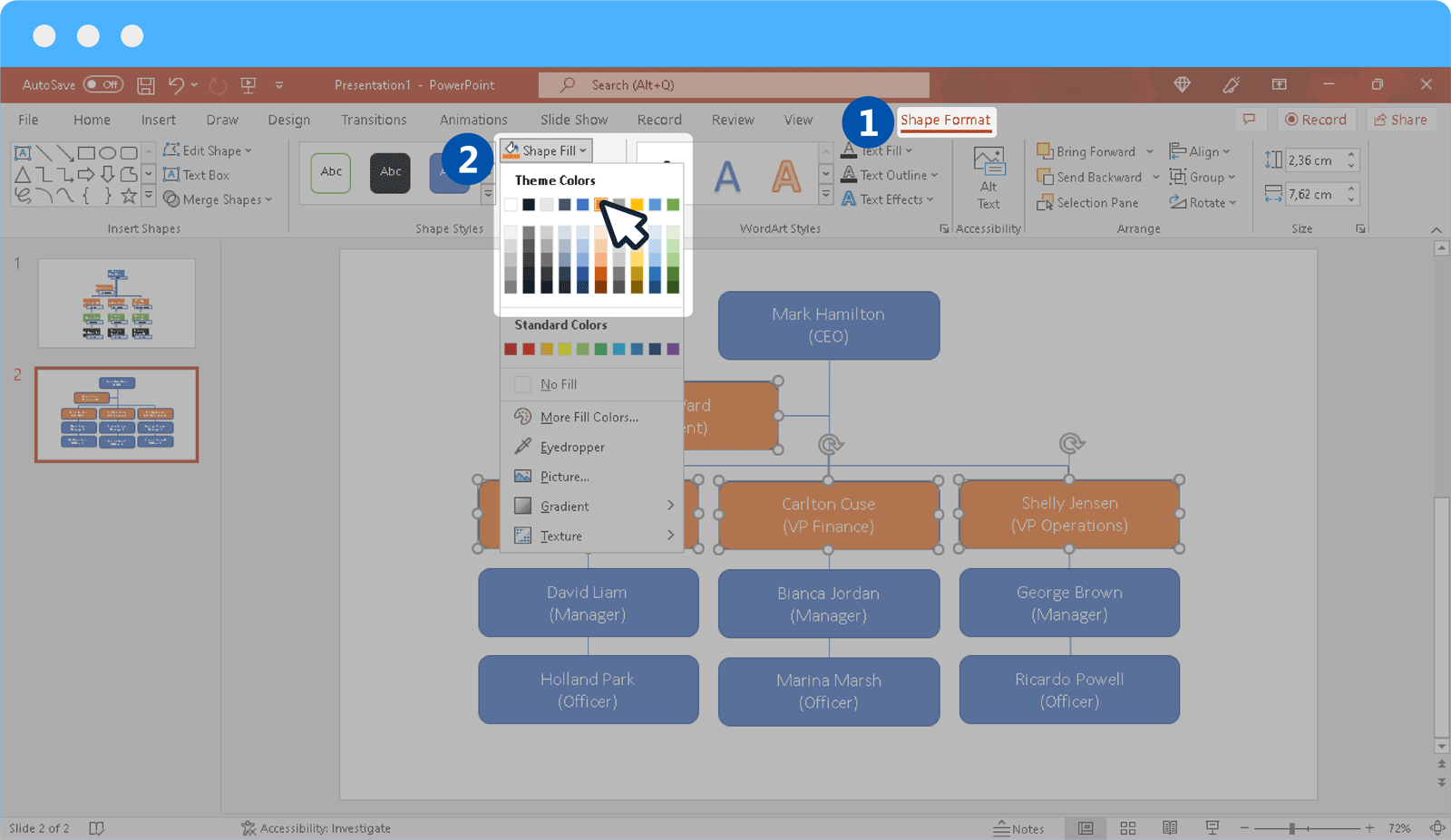 How to Highlight Different Positions in the Org Chart