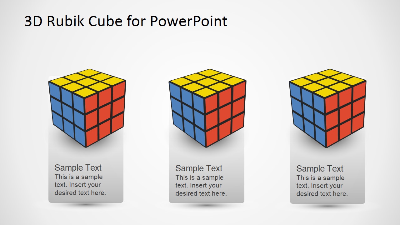 PowerPoint Diagram Featuring three Rubik's Cubes