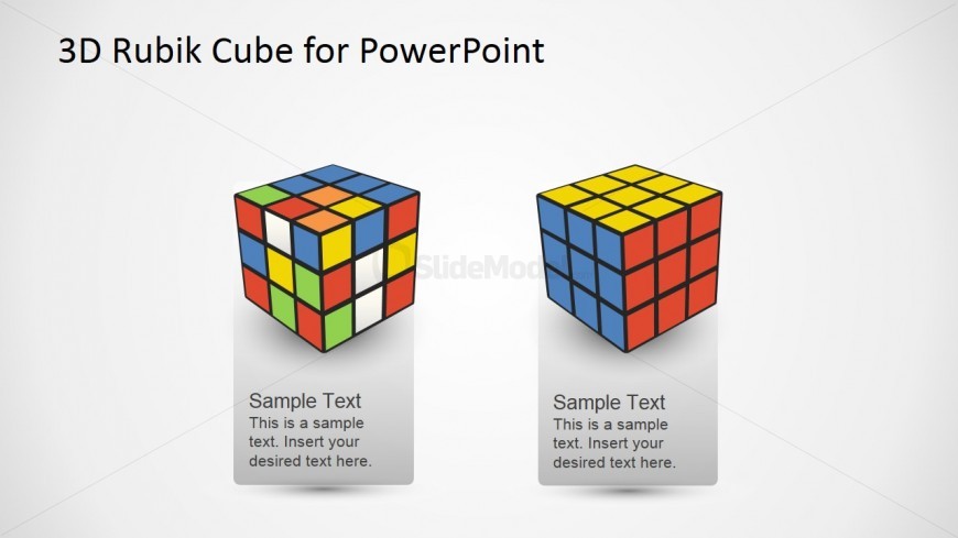 PowerPoint Shapes of Solved and Unsolved Rubik's Puzzle
