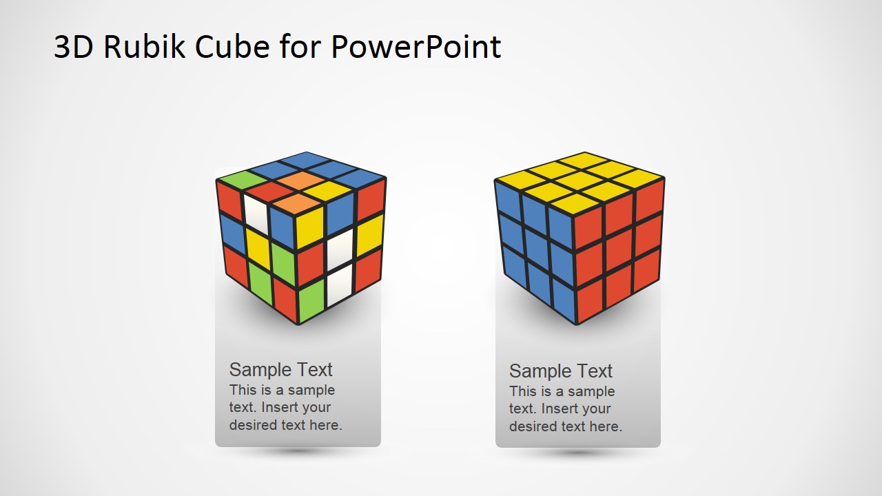 PowerPoint Shapes of Solved and Unsolved Rubik's Puzzle