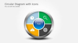 4 Step Circular Diagram with Icons for PowerPoint