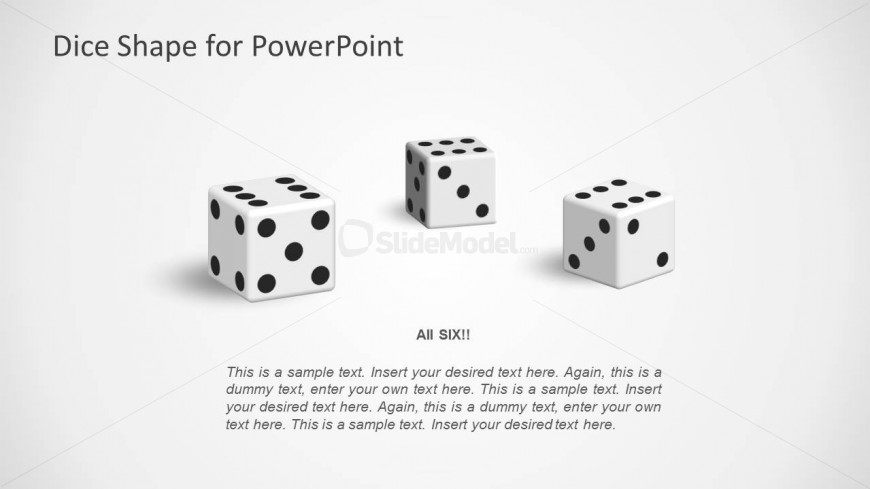 3 Dices for PowerPoint Shapes