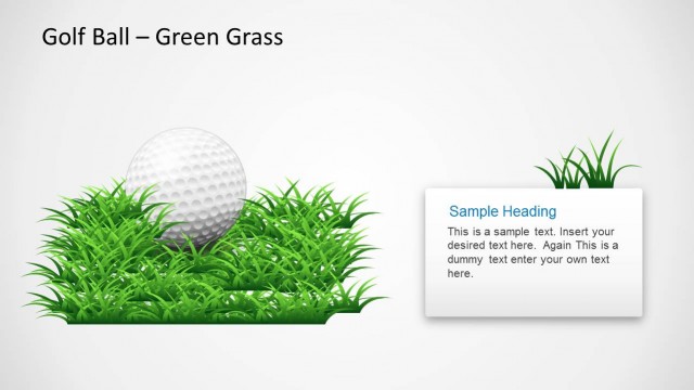 Golf Ball Template for PowerPoint Slide Design with Green Grass