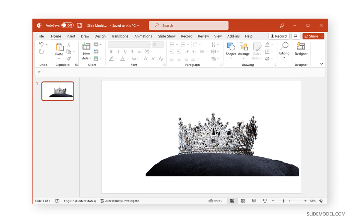 Image with background removed in PowerPoint