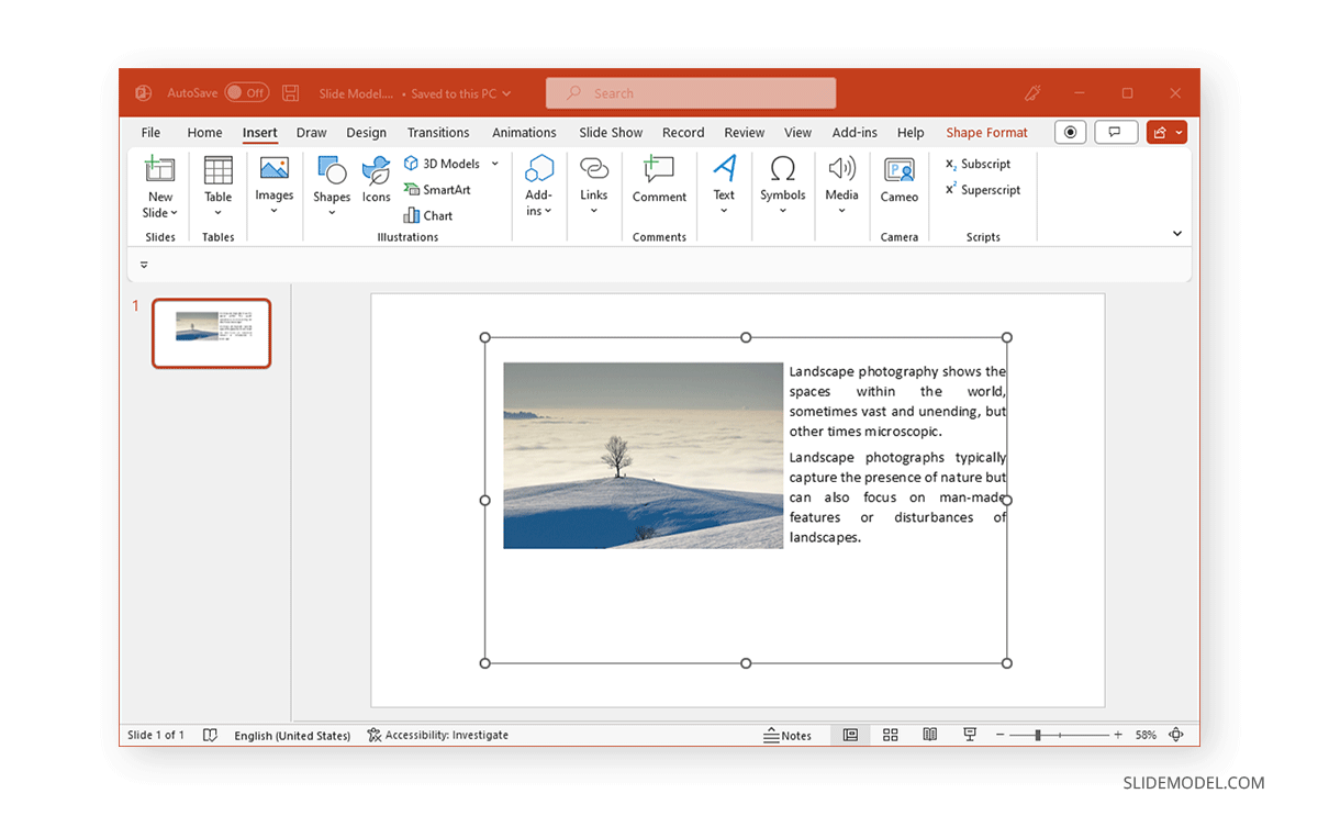 Wrapped text imported from Word in PowerPoint