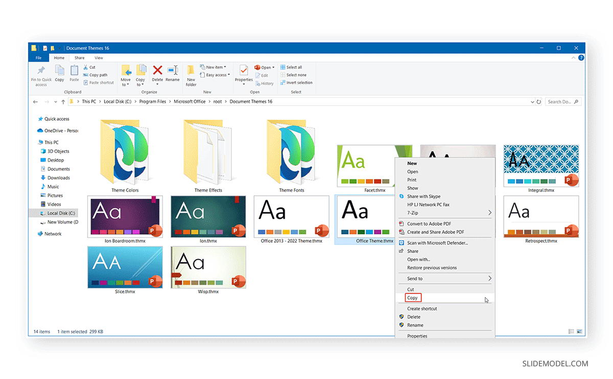 Copy PowerPoint default theme file