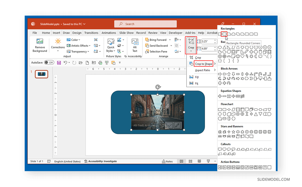 Crop to Shape in PowerPoint for rounded corners