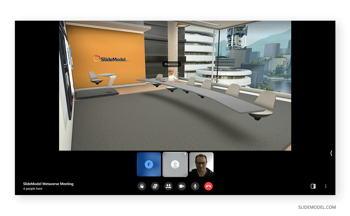 2D experience for metaverse meetings in Horizon Workrooms by SlideModel