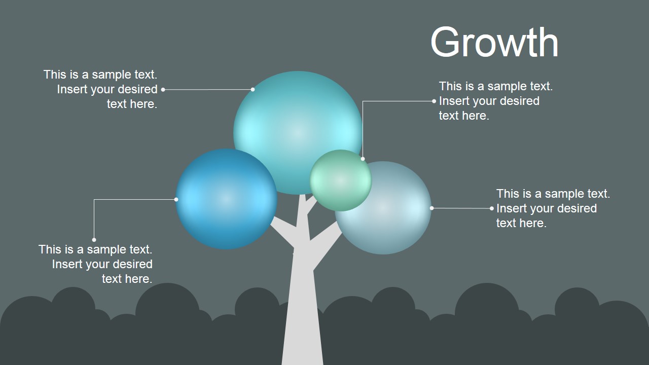 PowerPoint 3D Tree Featuring Growth