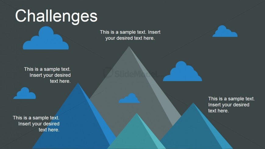 PowerPoint Flat Animated Mountains Metaphor for Challenges