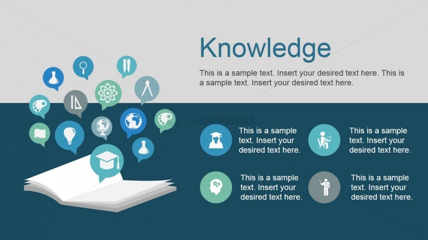 Open Book Clipart with PowerPoint Icons Knowledge Metaphor