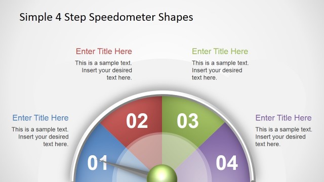4 Steps Simple Speedometer Shapes for PowerPoint