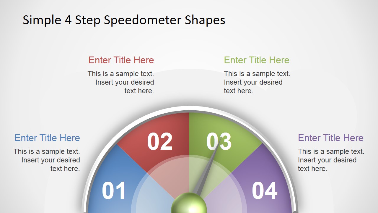 4 Steps Simple Speedometer Shapes for PowerPoint