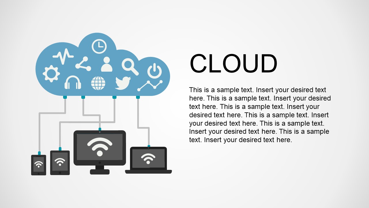 Cloud Shape with Infographic Icons