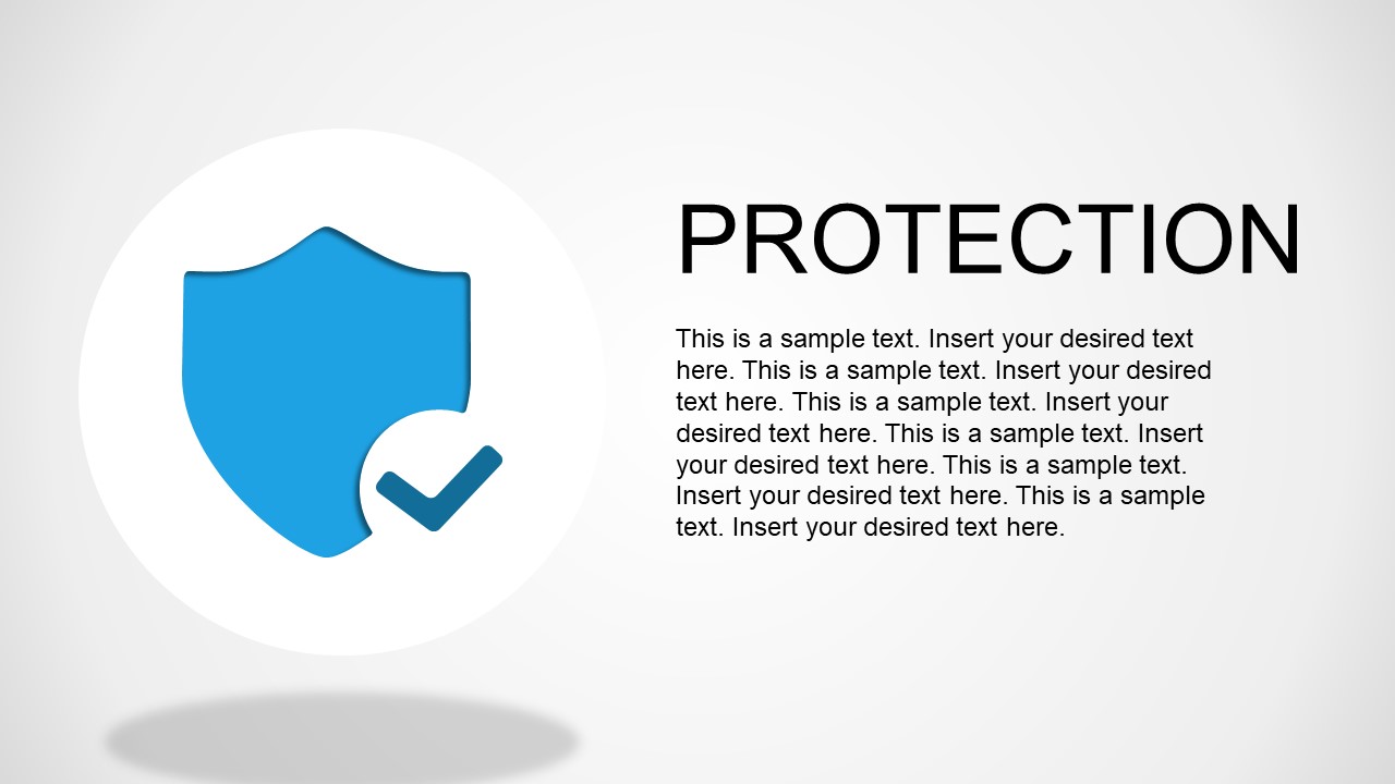 Security Shield Blue Image PPT Template